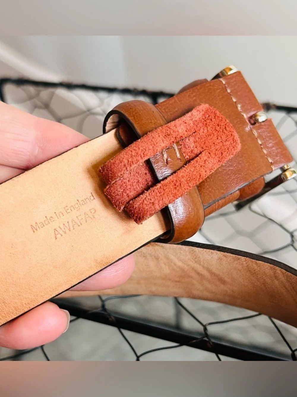 Aspinal of London Brown Leather Belt Mens S Classic Dress Casual Quiet Luxury